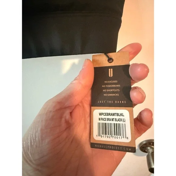 NWT NOBULL black womens padded cross back pace L sports bra athletic wear - Picture 4 of 4